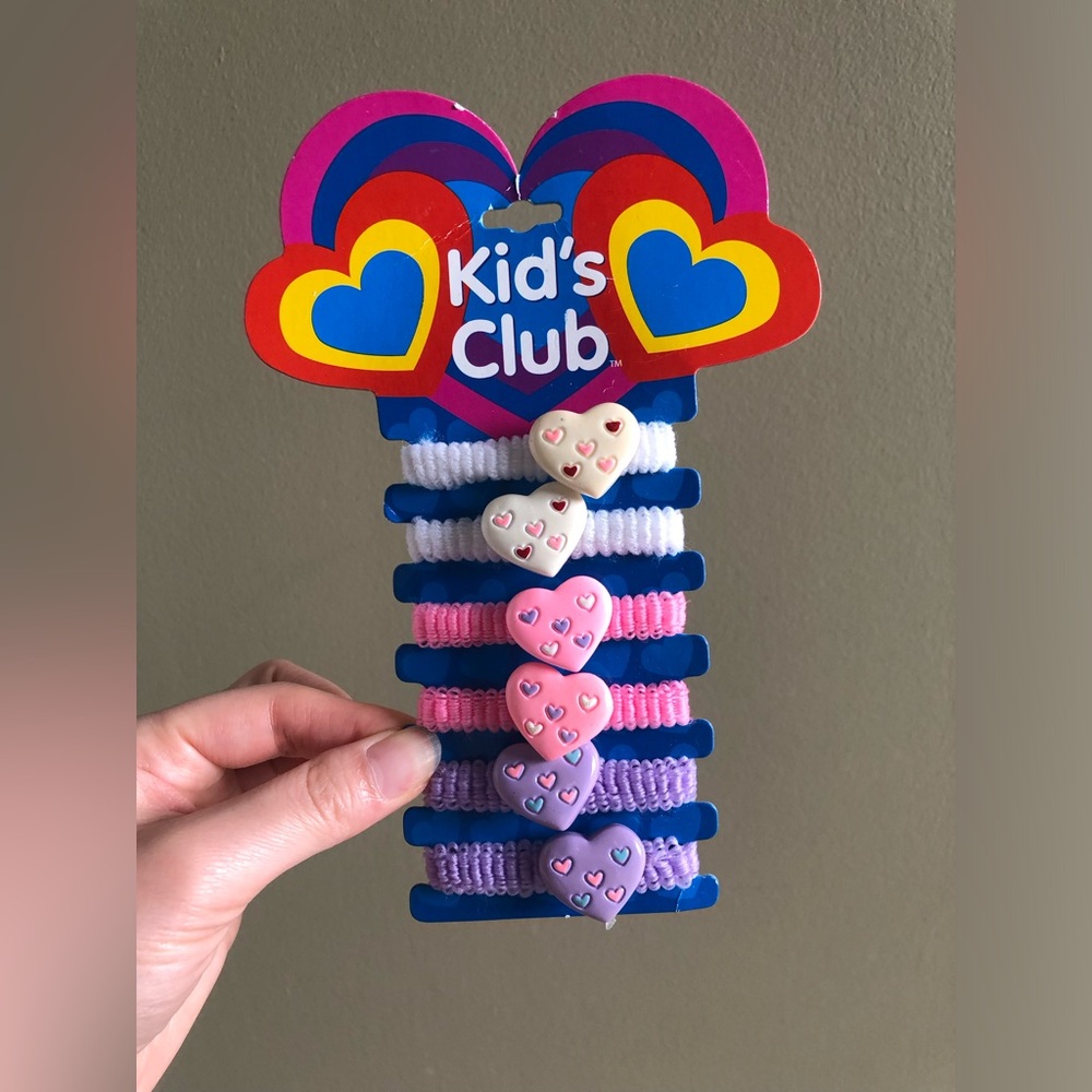 New Kid's Club children Heart Hair Ties Set